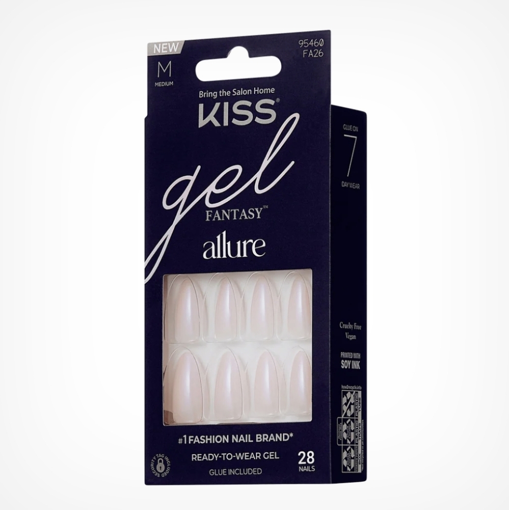 NEW! KISS Gel Fantasy Allure Nails in Pearl White